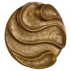 Round Push and Pull Door Handle in Bronze with Curvaceous Relief