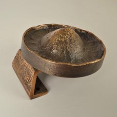 Round Push and Pull Door Handle in Bronze with deep Relief