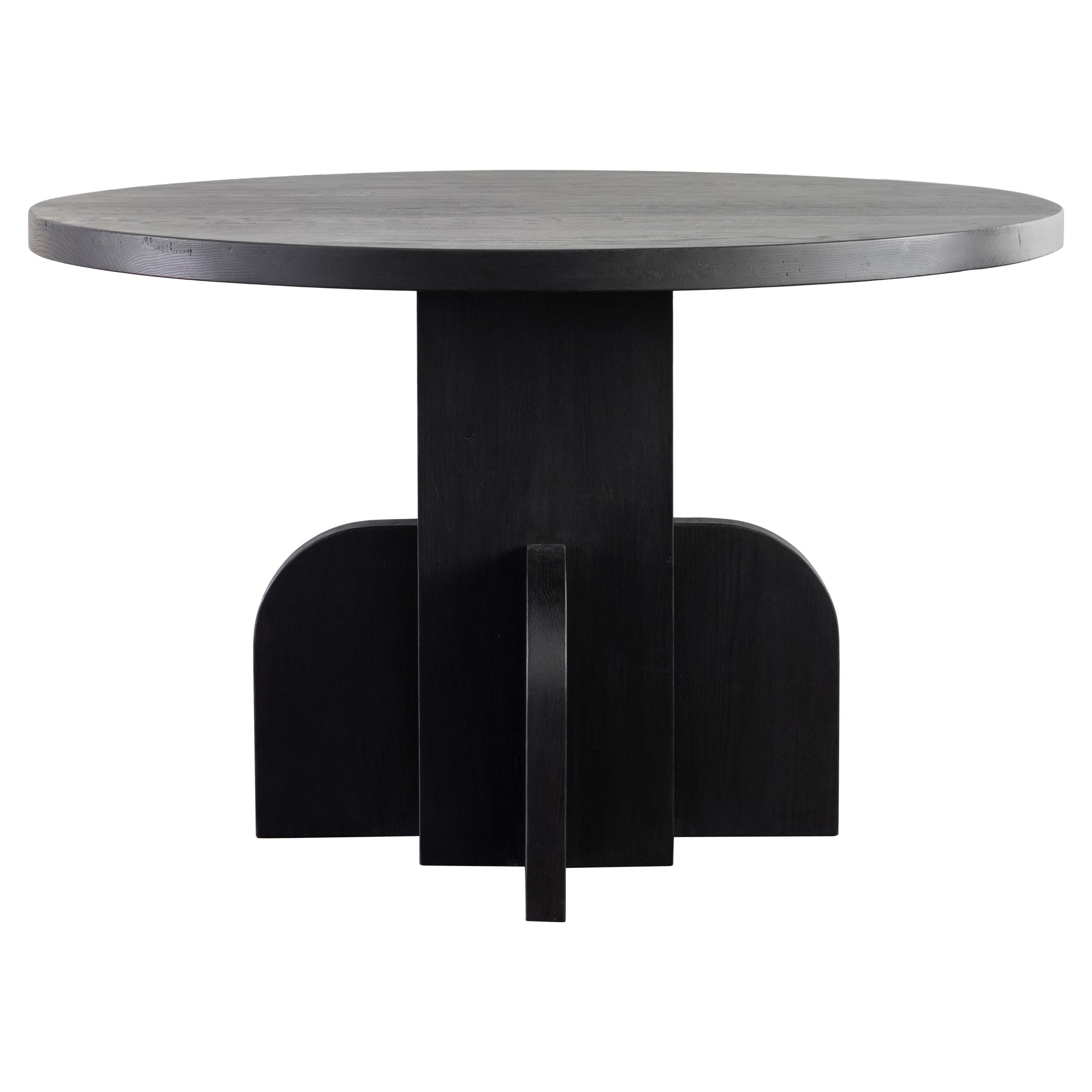 Round Ratio Dining Table in Ebonized White Oak by Seer Studio For Sale