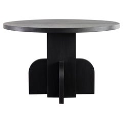 Round Ratio Dining Table in Ebonized White Oak by Seer Studio