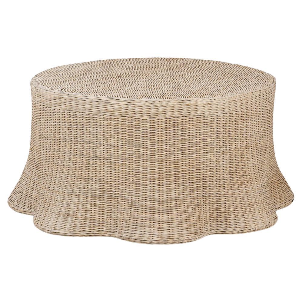Table basse ronde en rotin