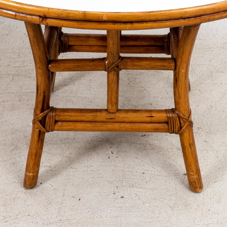 Round Rattan Dining Table at 1stDibs