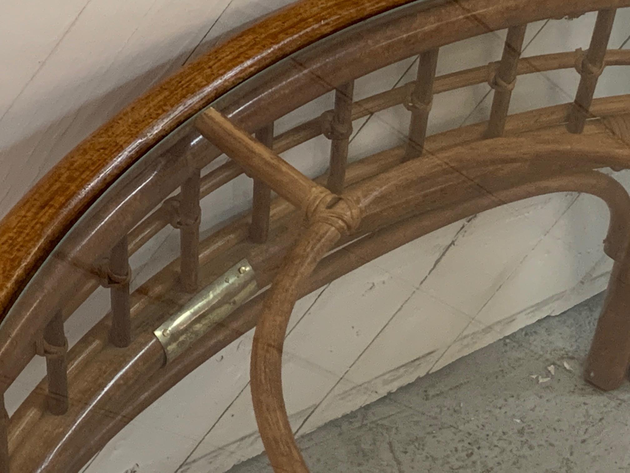 Late 20th Century Round Rattan Midcentury Coffee Table