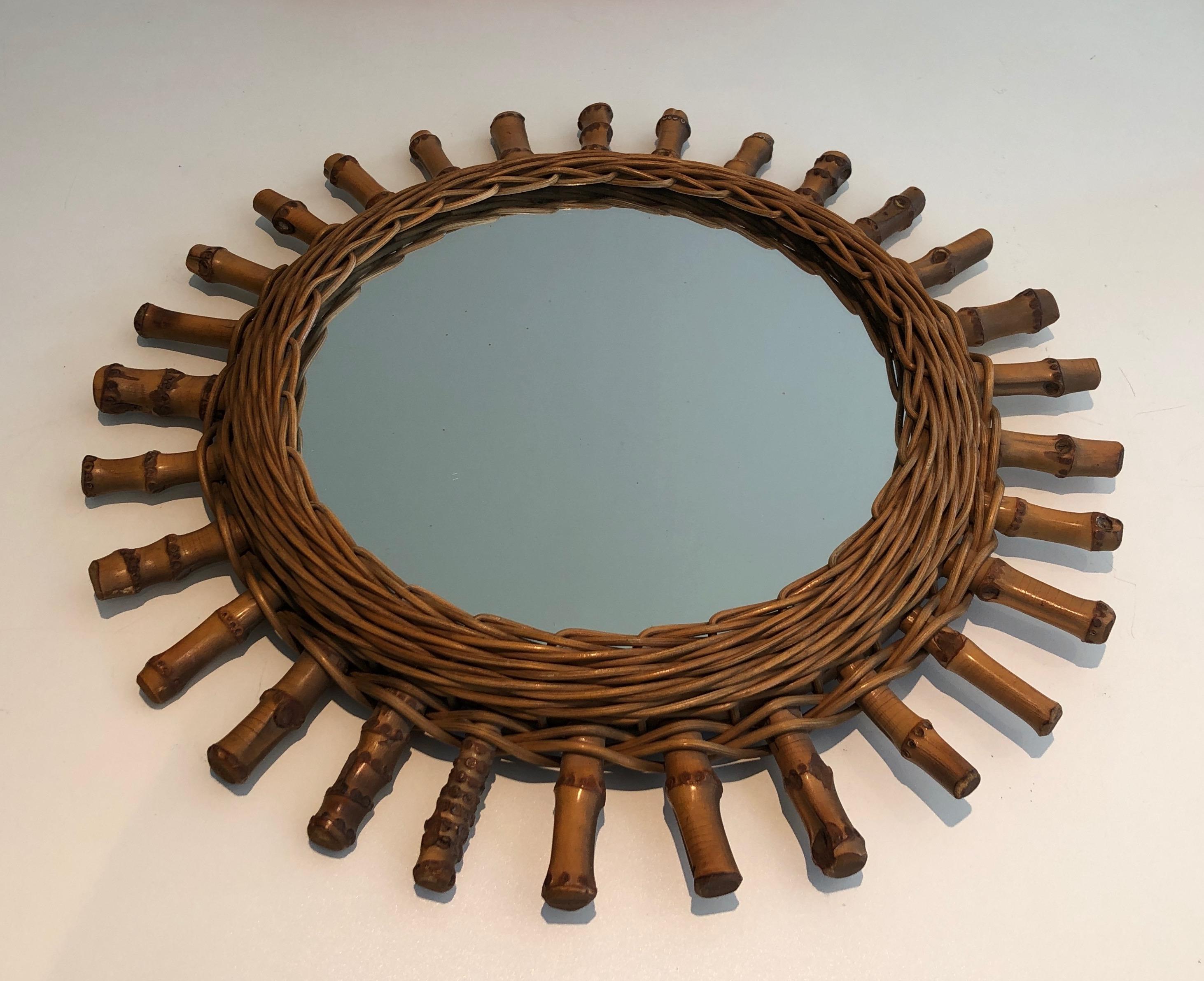 Round Rattan Mirror For Sale 4