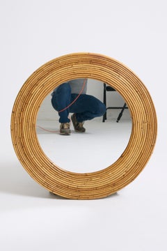 Round Rattan Mirror