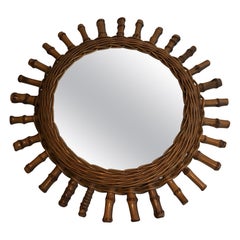 Round Rattan Mirror