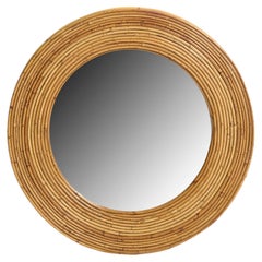 Round Rattan Mirror
