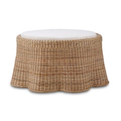 Round Rattan Ottoman