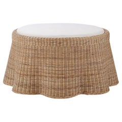 Round Rattan Ottoman