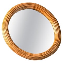 Round Rattan Wall Mounted Mirror