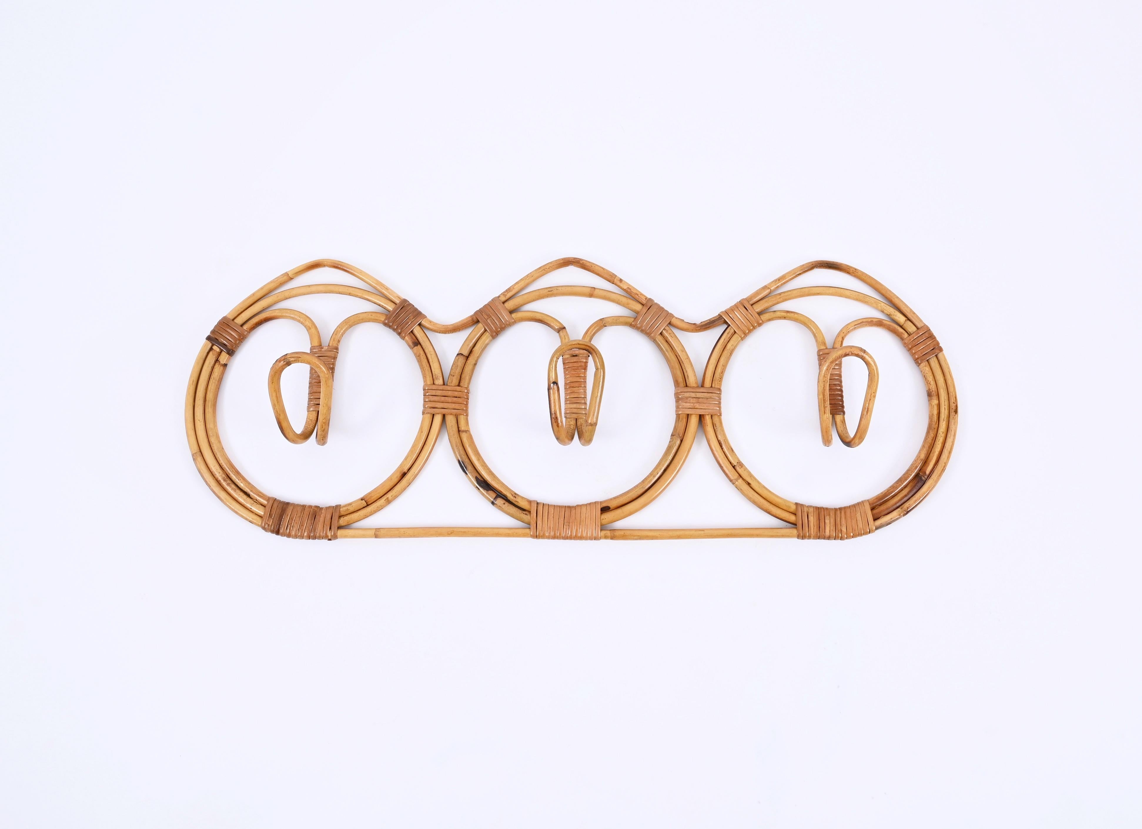 Round Rattan, Wicker Coat Rack, Albini and Franca Helg, Italy 1960s In Good Condition In Roma, IT