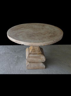 Round Reclaimed Antique Old Stone Table