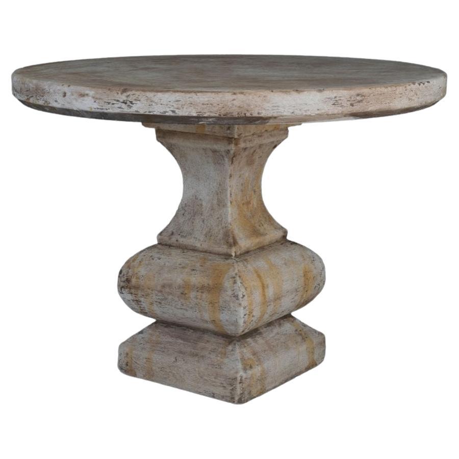 Table ronde en pierre ancienne récupérée