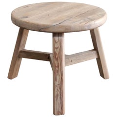 Round Reclaimed Elmwood Side Table