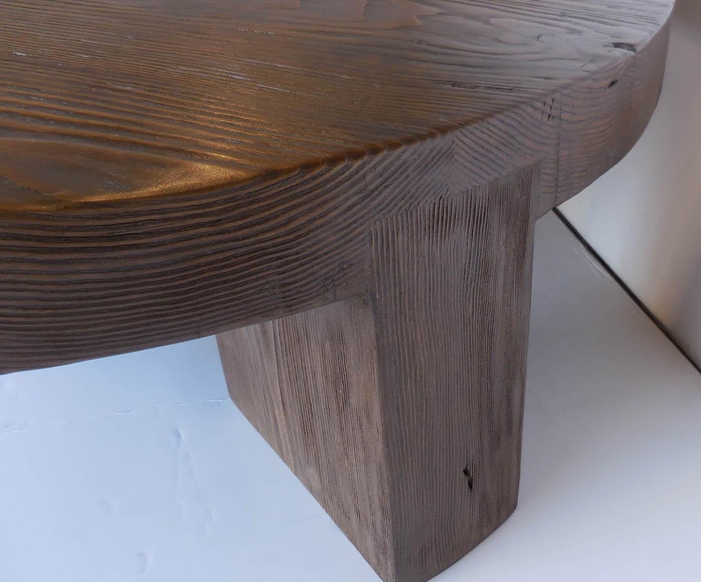 Oak Custom Round Wood Coffee Table by Dos Gallos Studio For Sale
