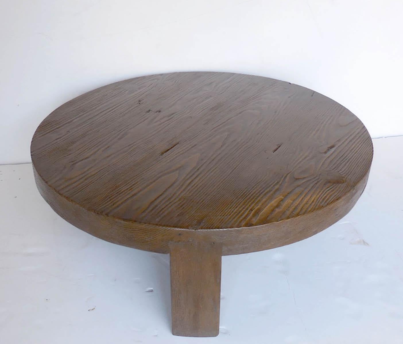 Custom Round Wood Coffee Table by Dos Gallos Studio For Sale 1