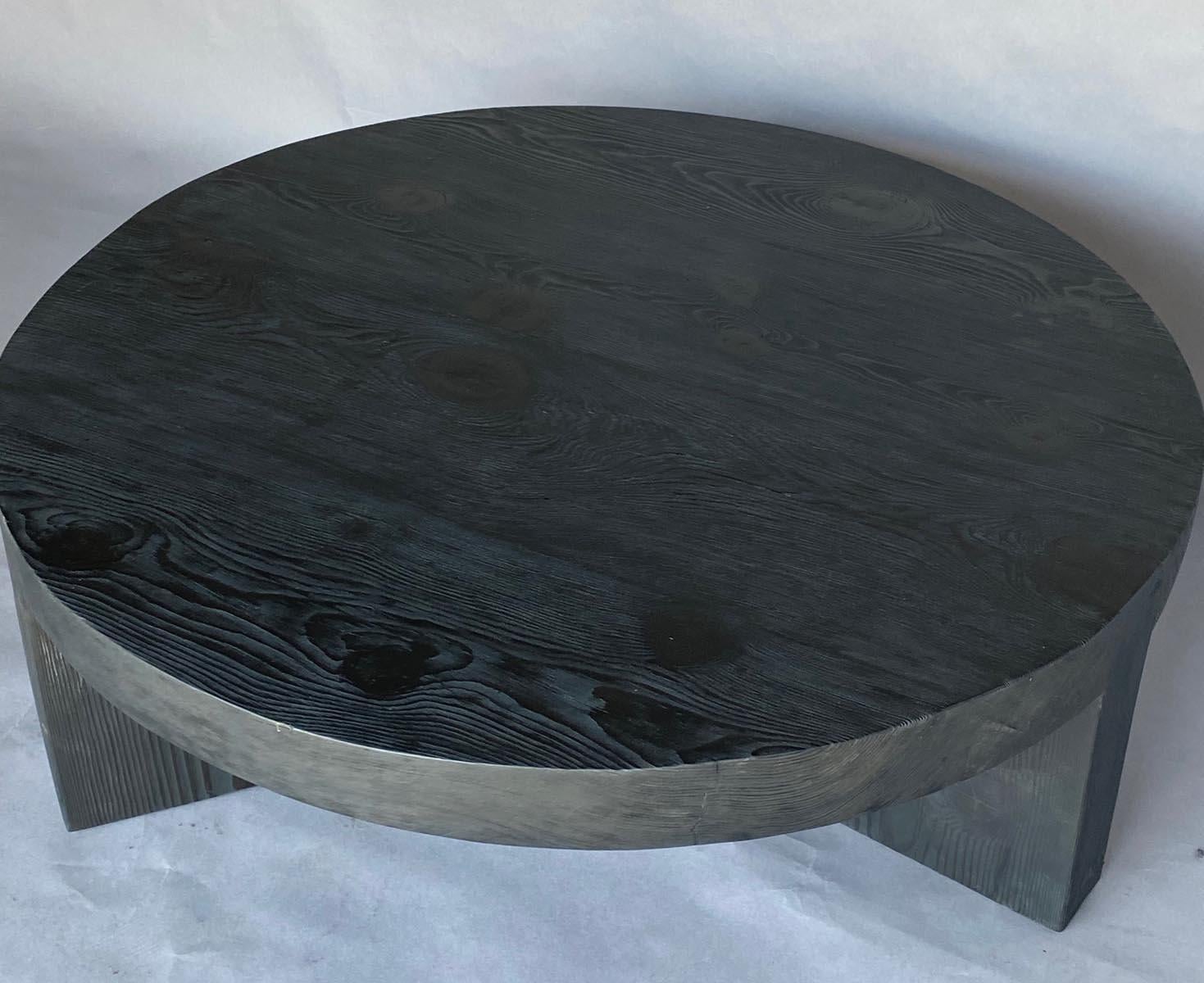 black reclaimed wood coffee table
