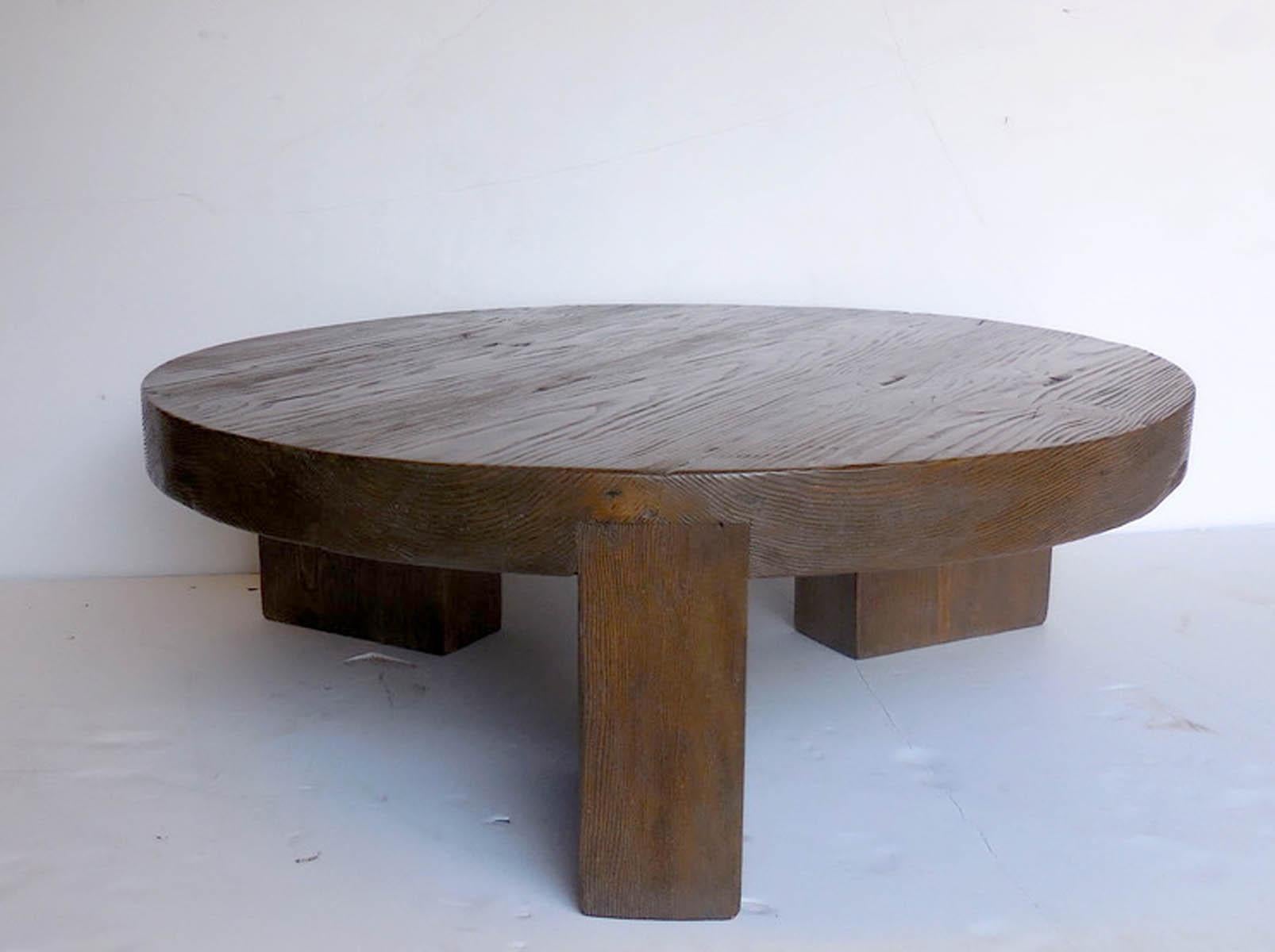round coffee table reclaimed wood