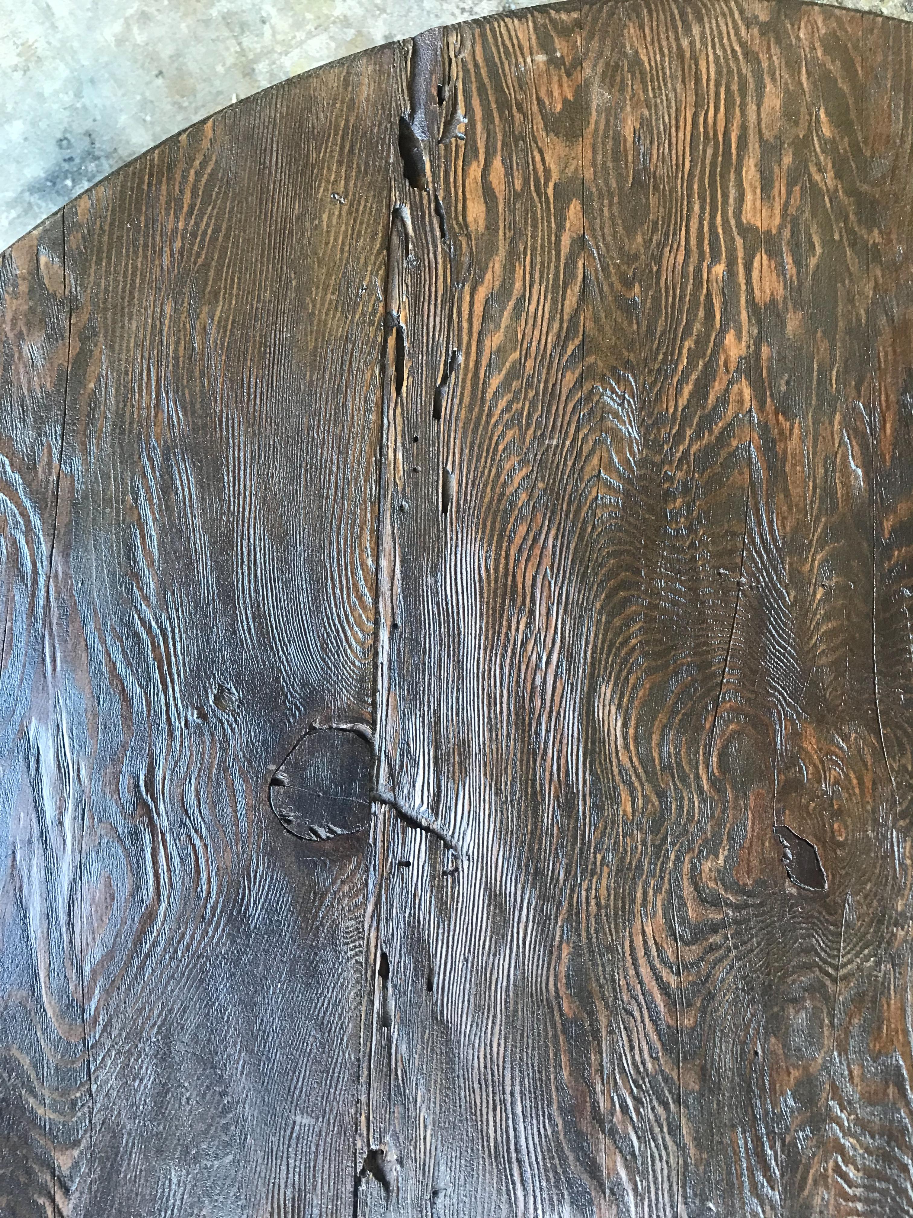 Round Reclaimed Wood Coffee Table 2