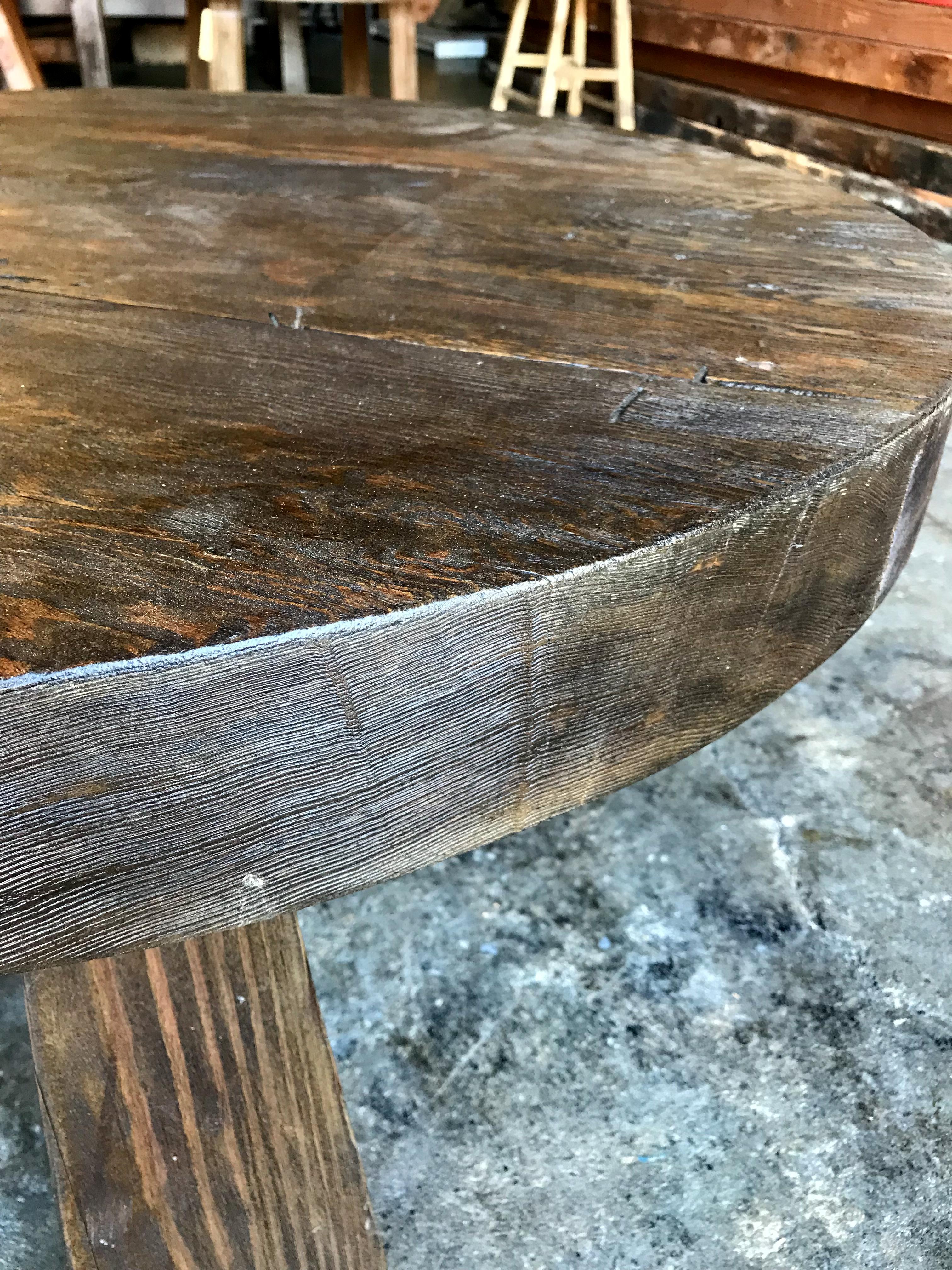 Round Reclaimed Wood Coffee Table 3