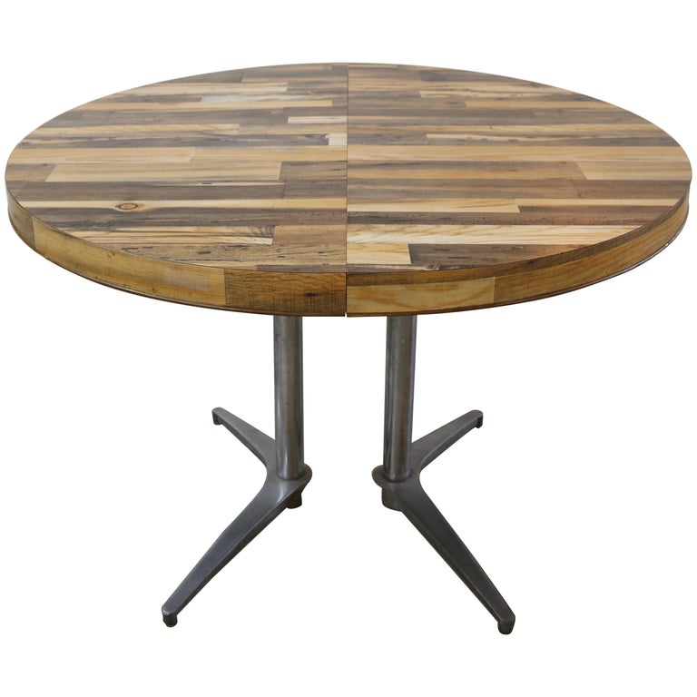 Round Reclaimed Wood Extension Dining Table For At 1stdibs Round Reclaimed Wood Extension Dining, Round Reclaimed Dining Table