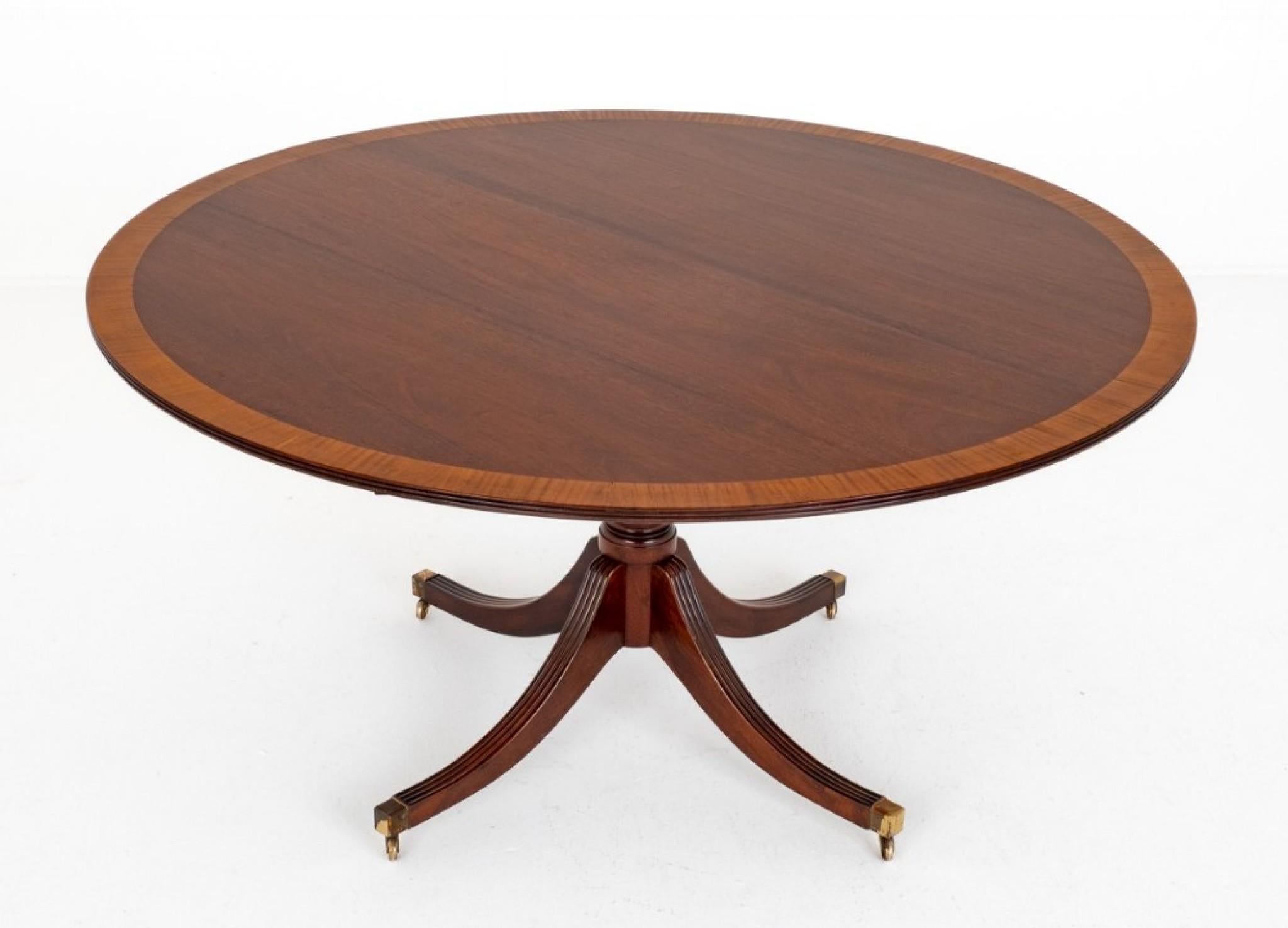 Round Regency Dining Table Mahogany Revival In Good Condition For Sale In Potters Bar, GB