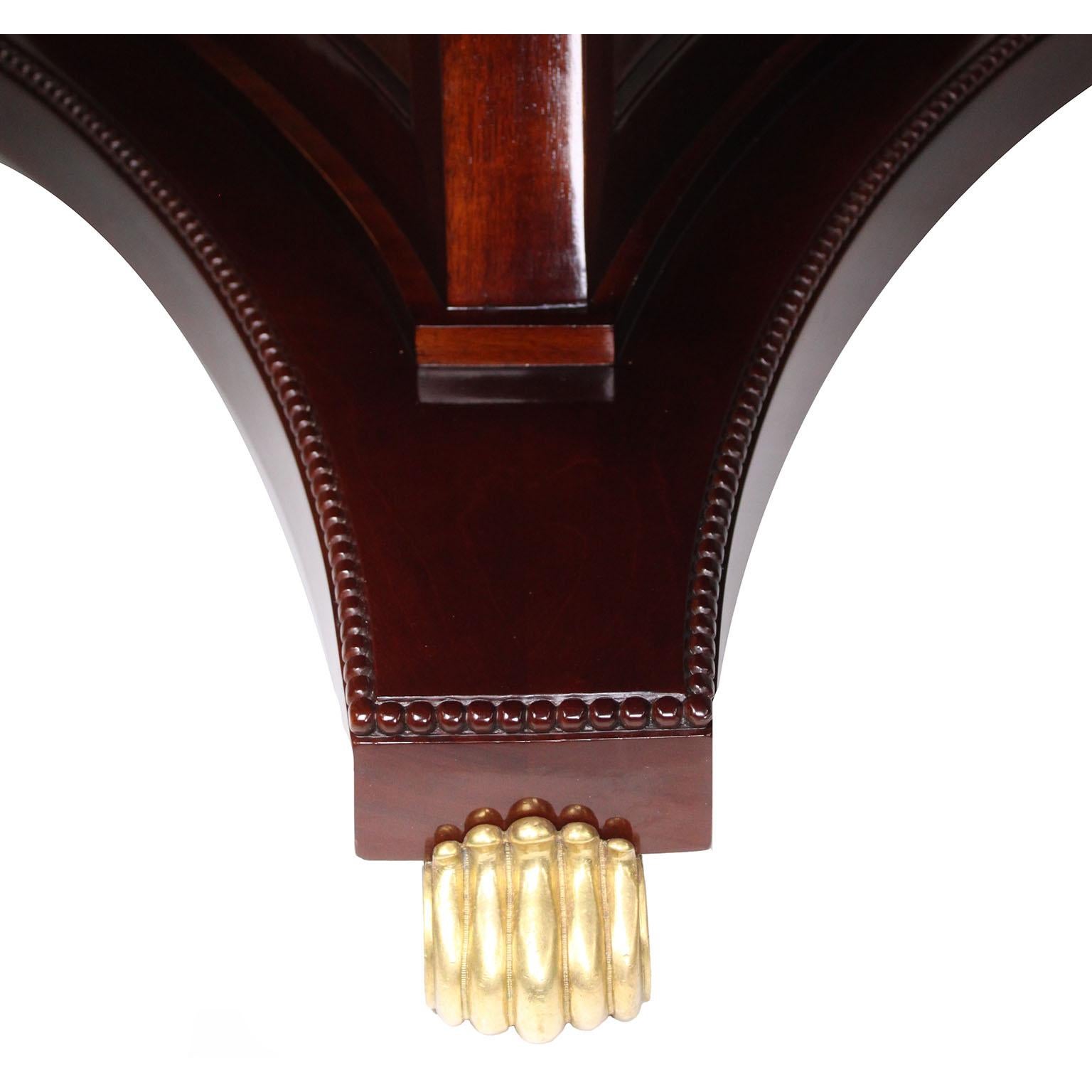 20th Century Round Regency Style Mahogany & Gilt Bronze Center or Game Table, Attr Maple & Co For Sale