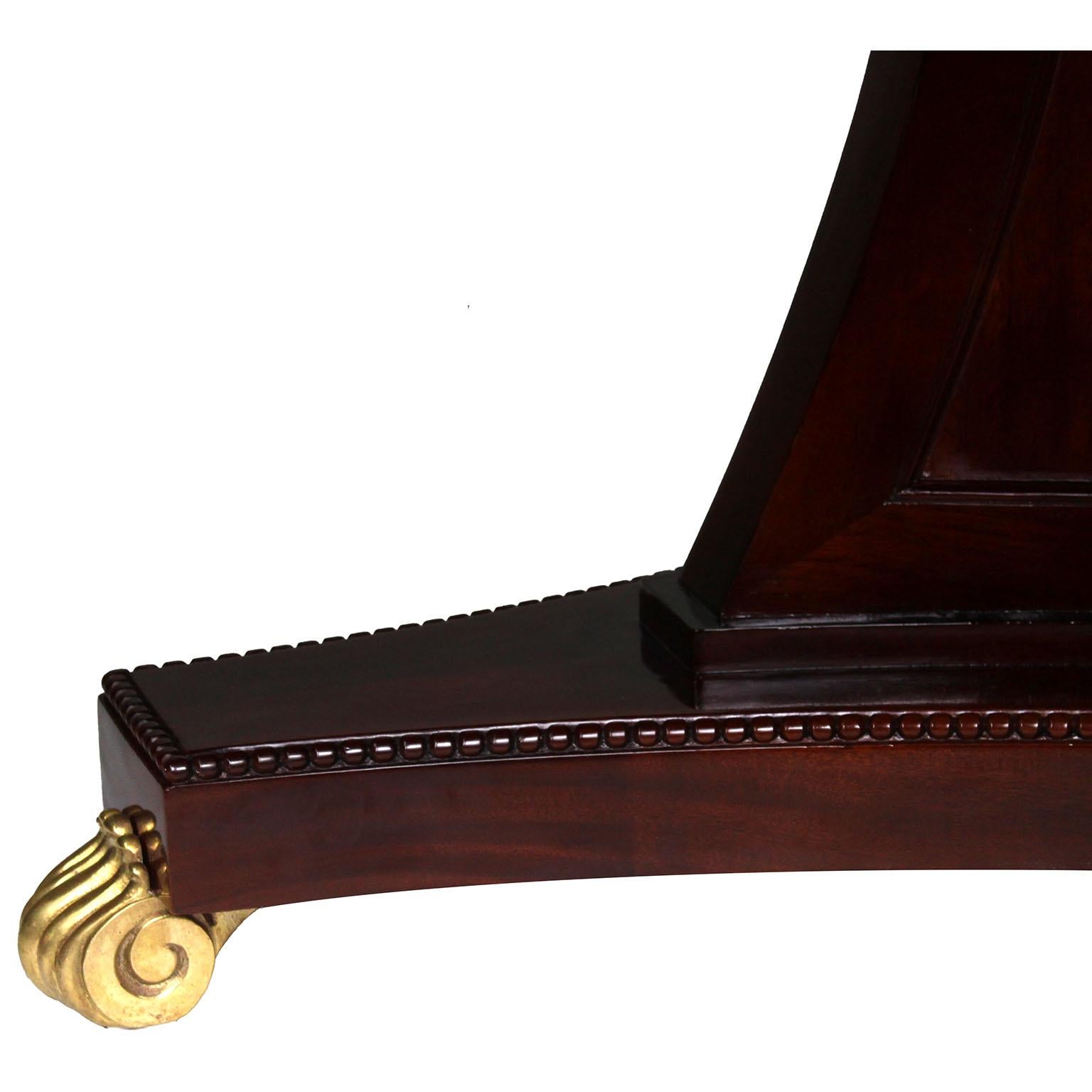Round Regency Style Mahogany & Gilt Bronze Center or Game Table, Attr Maple & Co For Sale 1