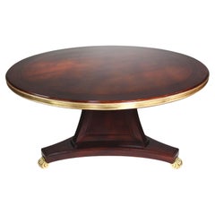 Runder Ess- oder Spieltisch aus Mahagoni und vergoldeter Bronze im Regency-Stil, Attr. Ahorn & Co