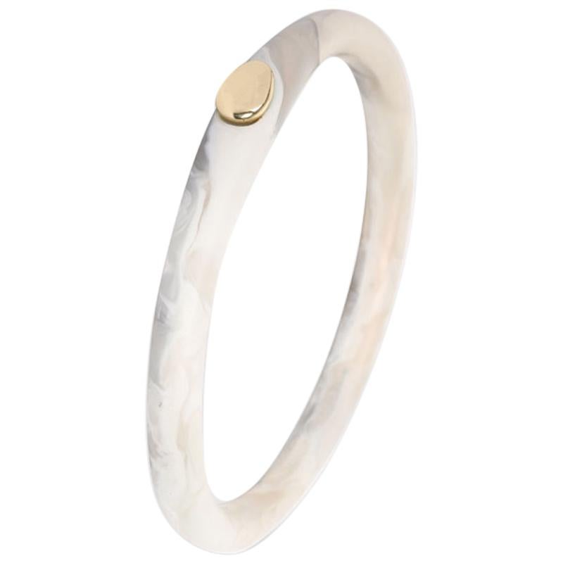 Round Rock Wishbone Bangle in Sandy Pearl For Sale