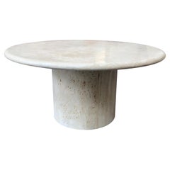 Round Roman Travertine Coffee Table by Le Lampade
