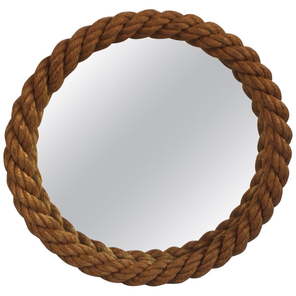 Round Rope Mirror Audoux circa 1960 at 1stDibs