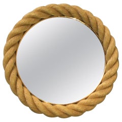 Mid-Century Round Rope Mirror Adrien Audoux & Frida Minet