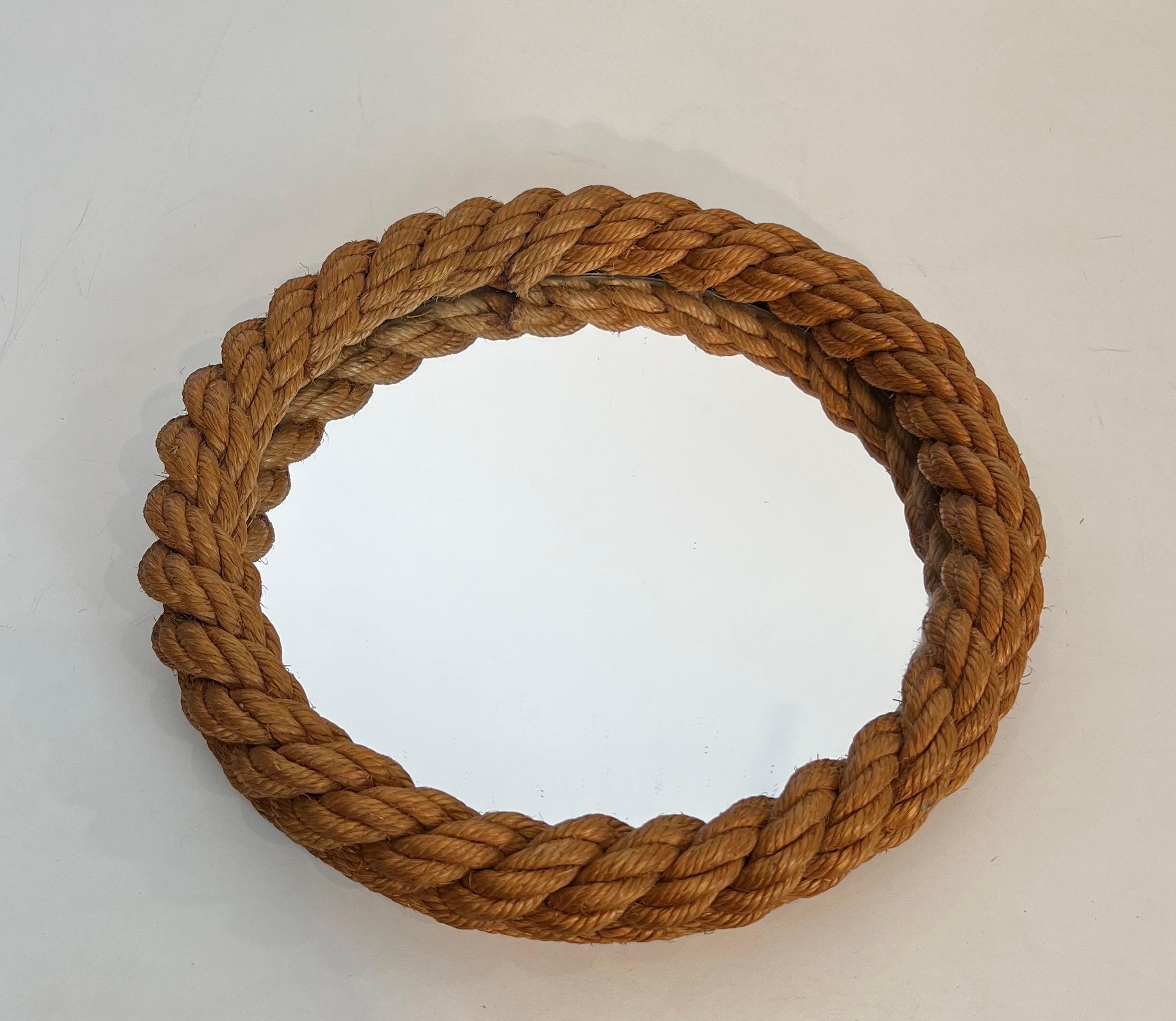 Round Rope Mirror By Audoux Minet For Sale 6