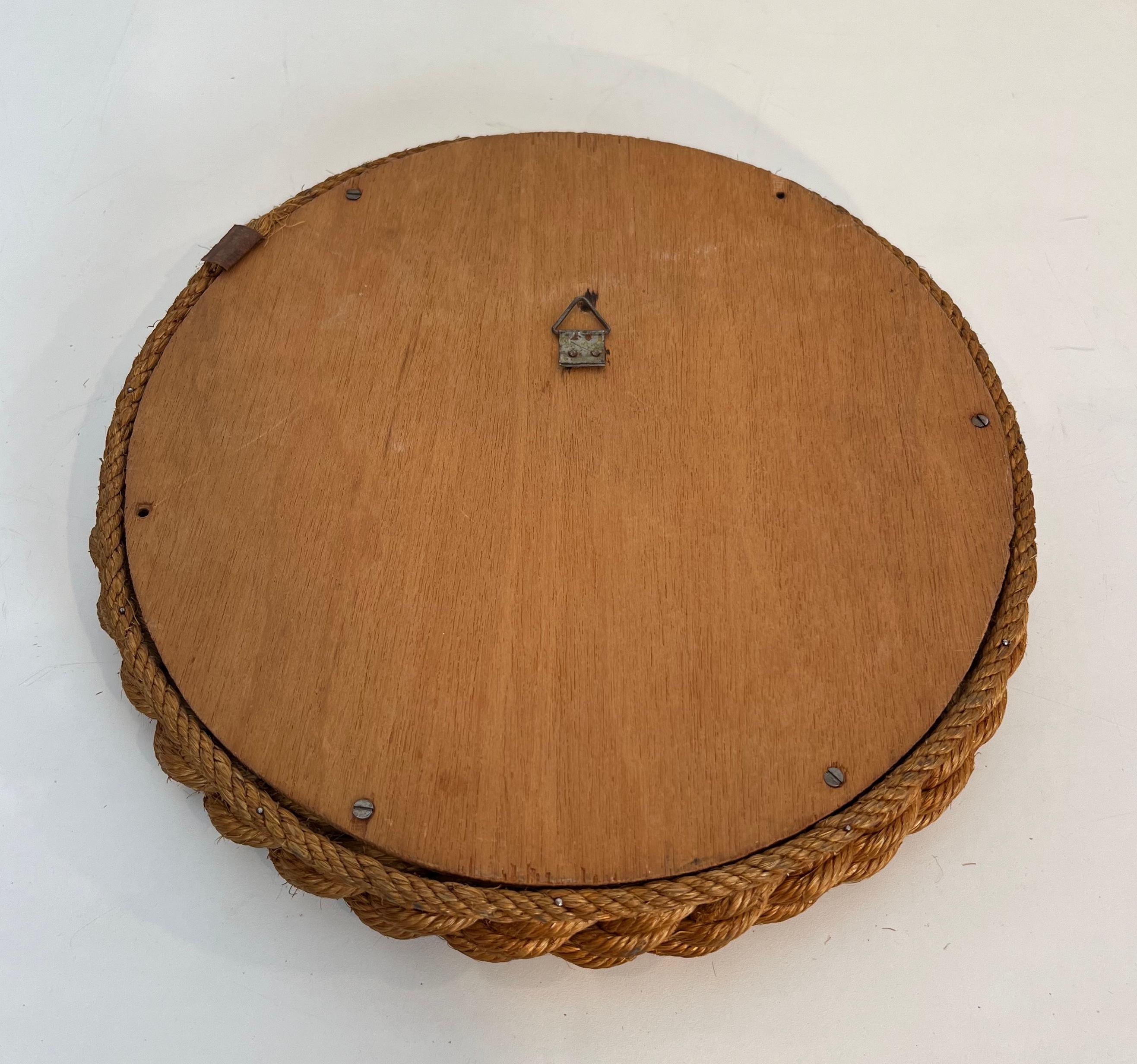 Round Rope Mirror By Audoux Minet For Sale 7