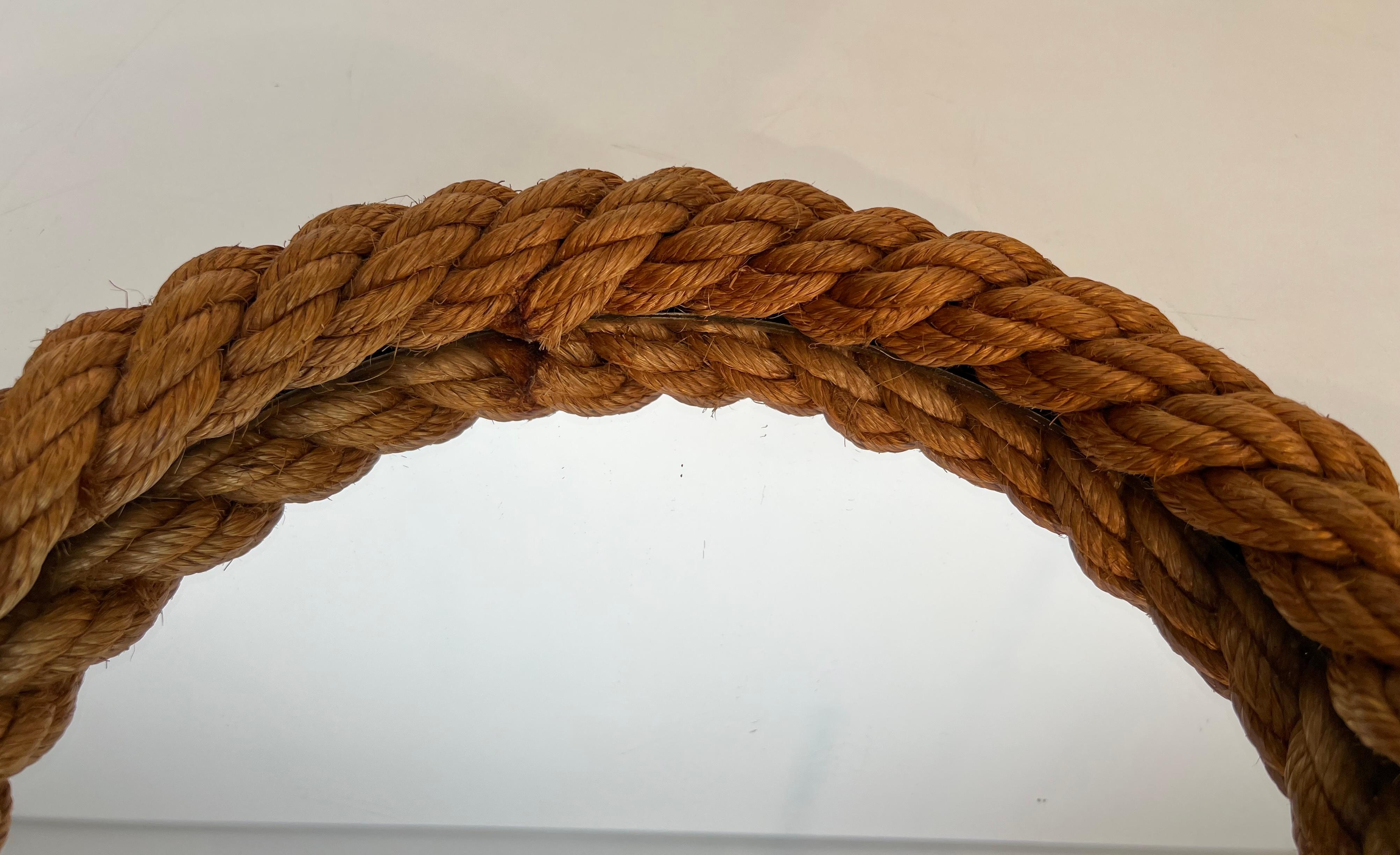 Late 20th Century Round Rope Mirror By Audoux Minet For Sale
