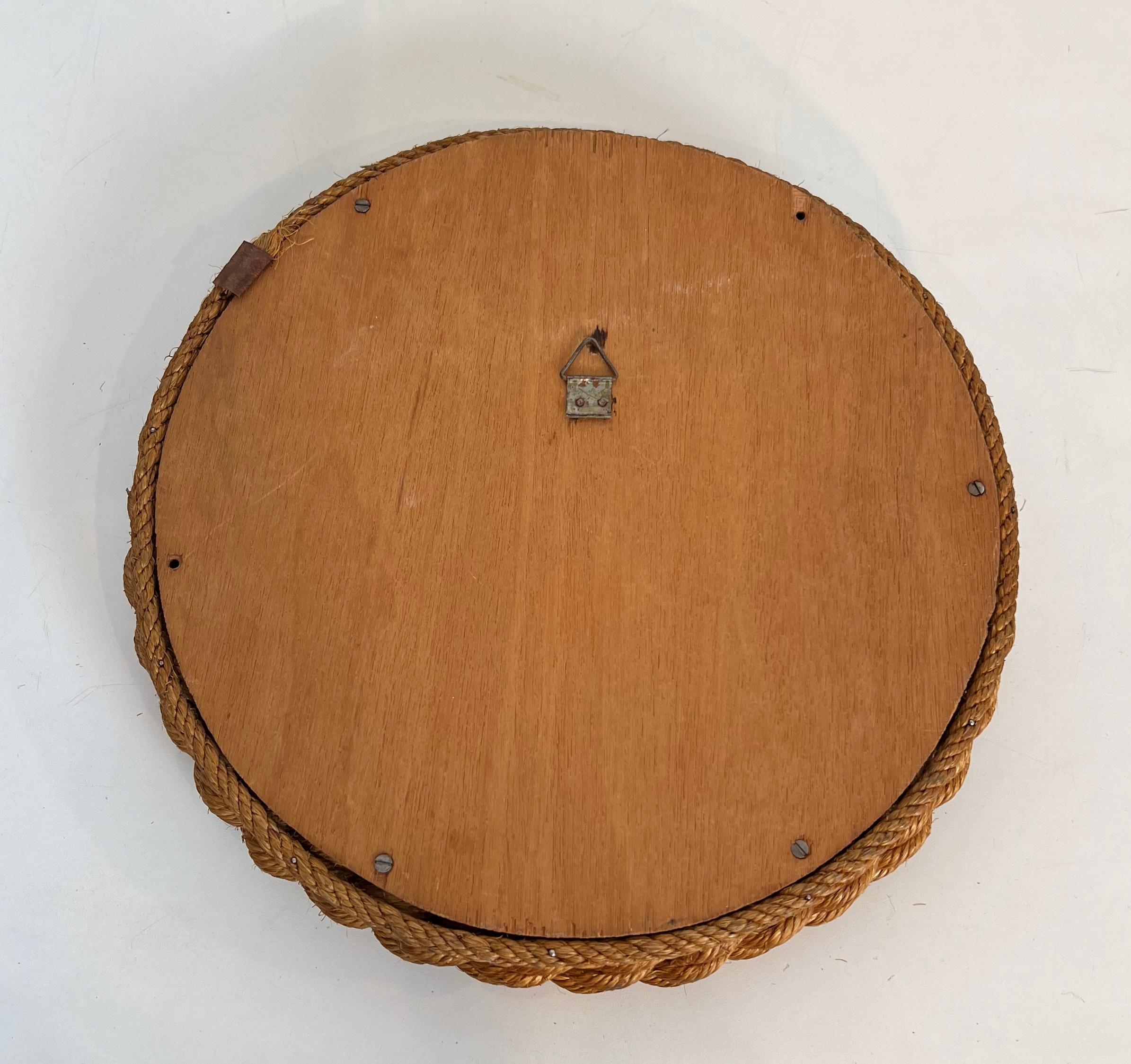 Round Rope Mirror By Audoux Minet For Sale 2