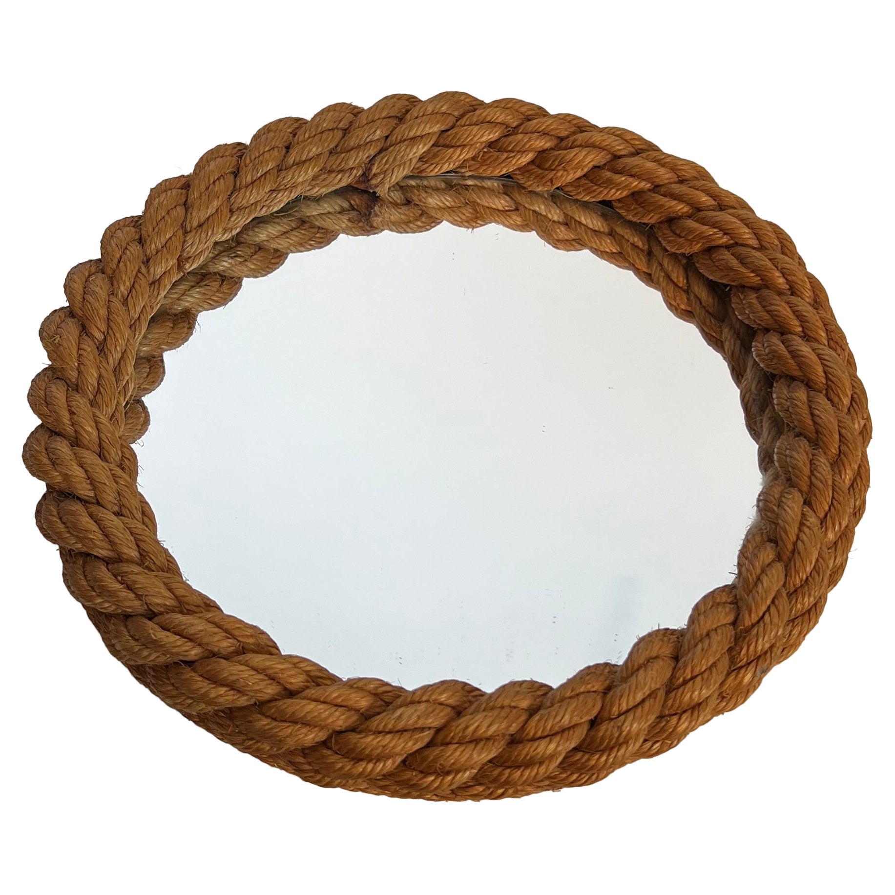 Round Rope Mirror By Audoux Minet For Sale