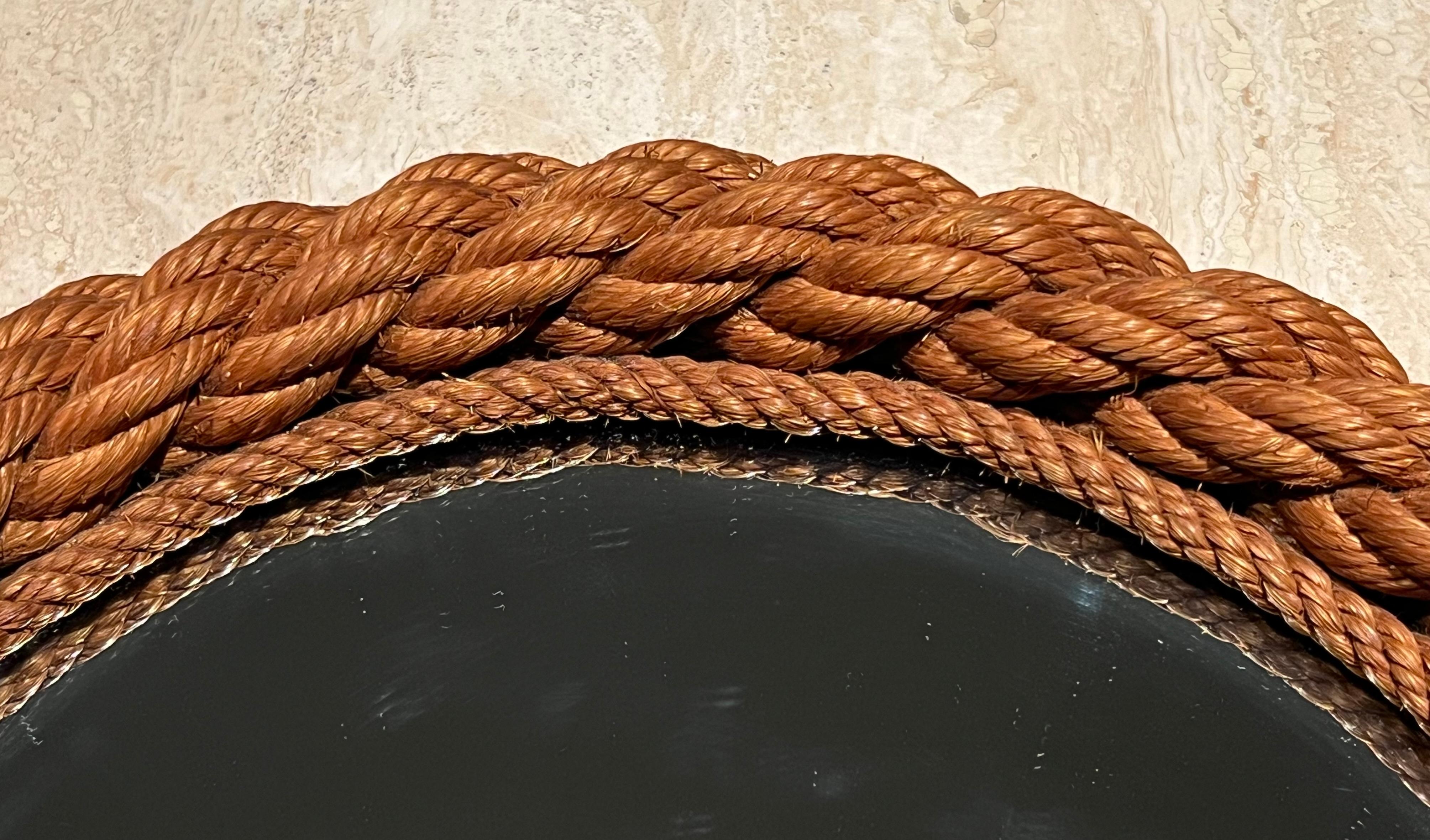 Round Rope Mirror in the Style of Audoux Minet For Sale 8