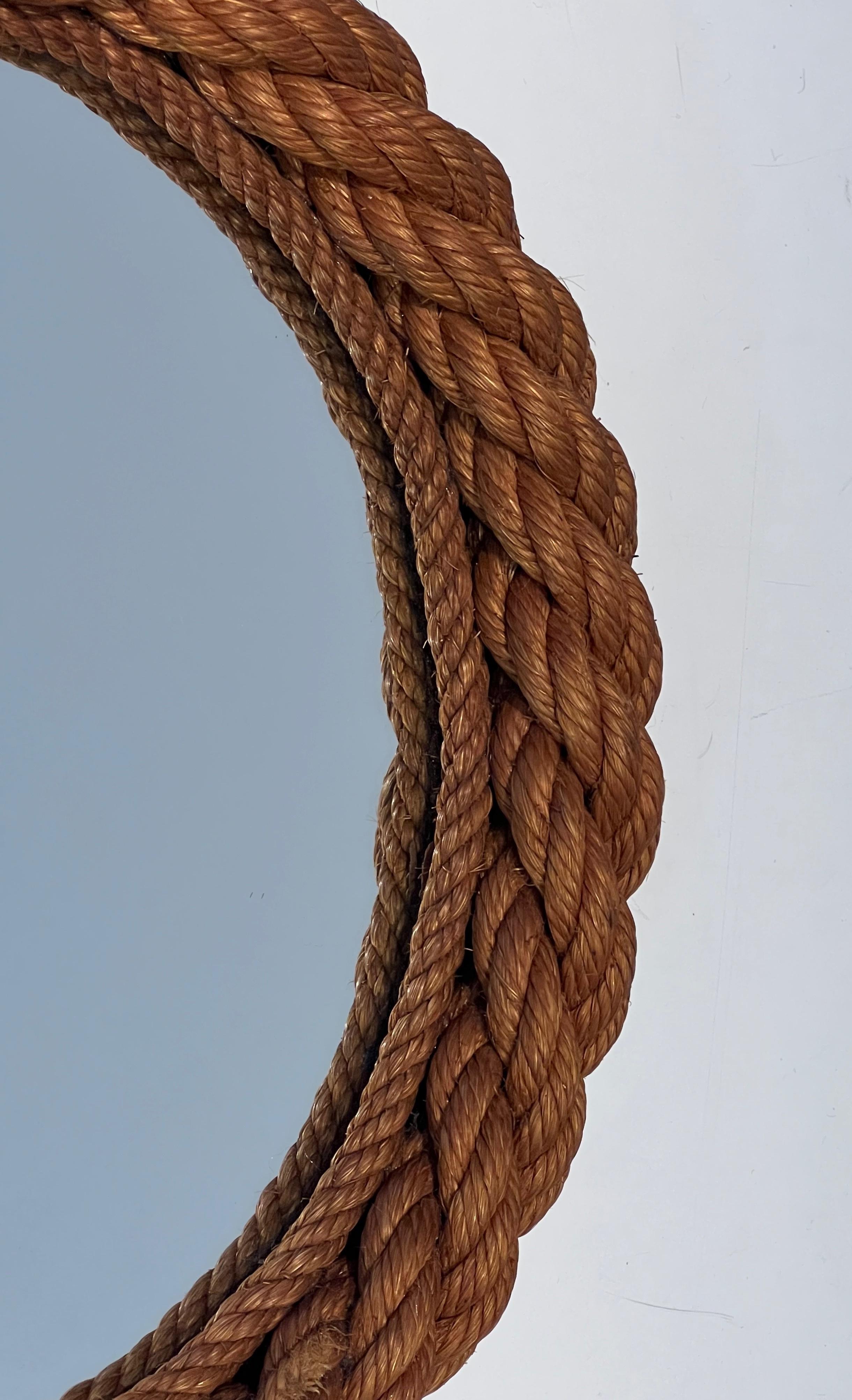Round Rope Mirror in the Style of Audoux Minet For Sale 1