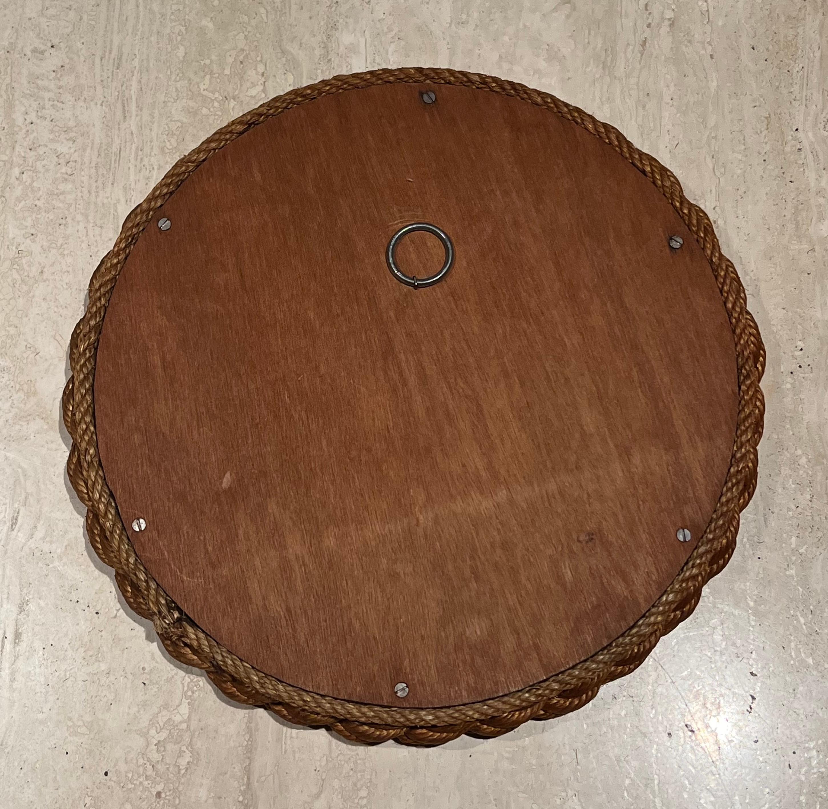 Round Rope Mirror in the Style of Audoux Minet For Sale 3