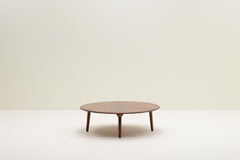 Table basse ronde en bois de rose de Henry W. Klein pour Bramin, Danemark, années 60.