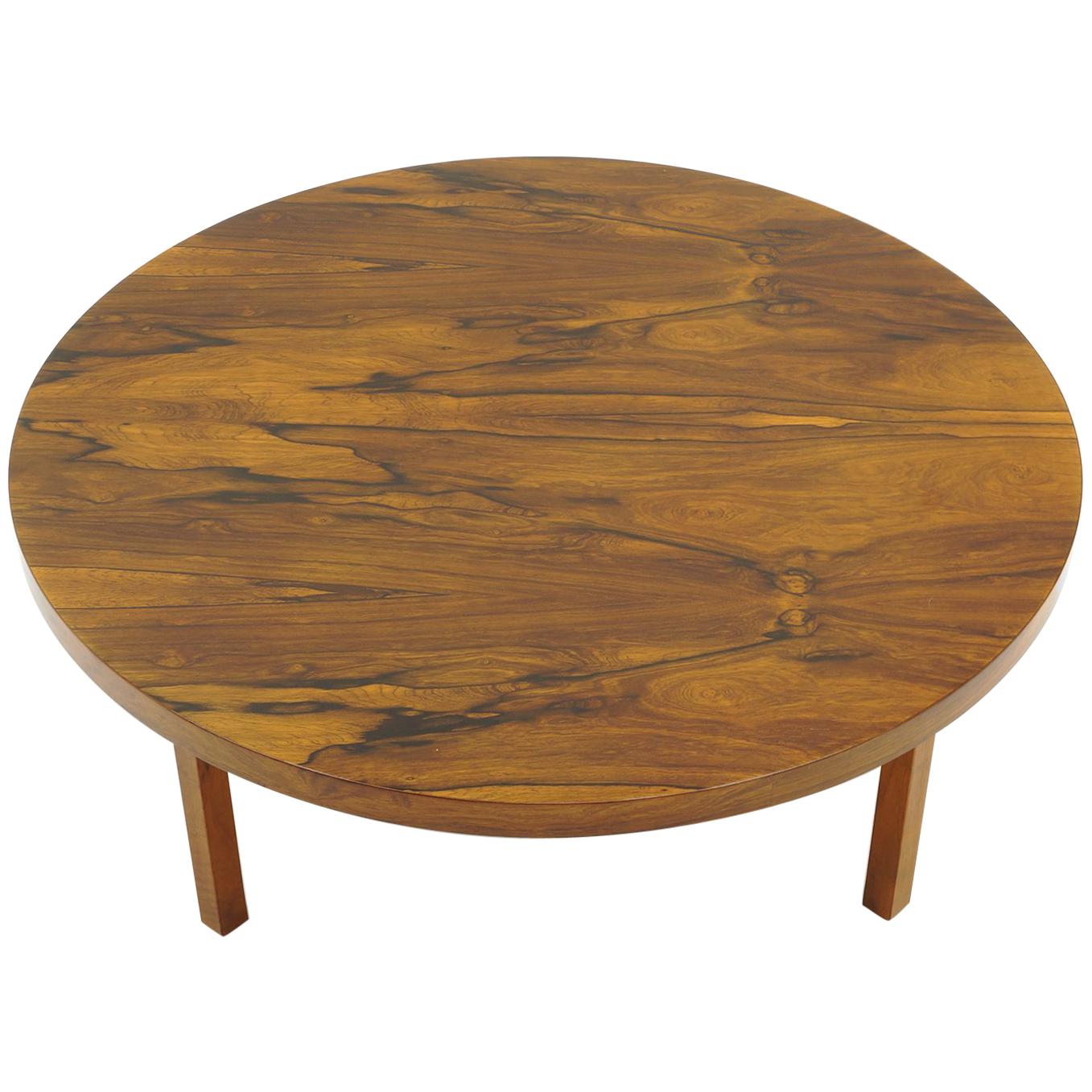 Round Rosewood Coffee Table by Milo Baughman, Excellent Condition