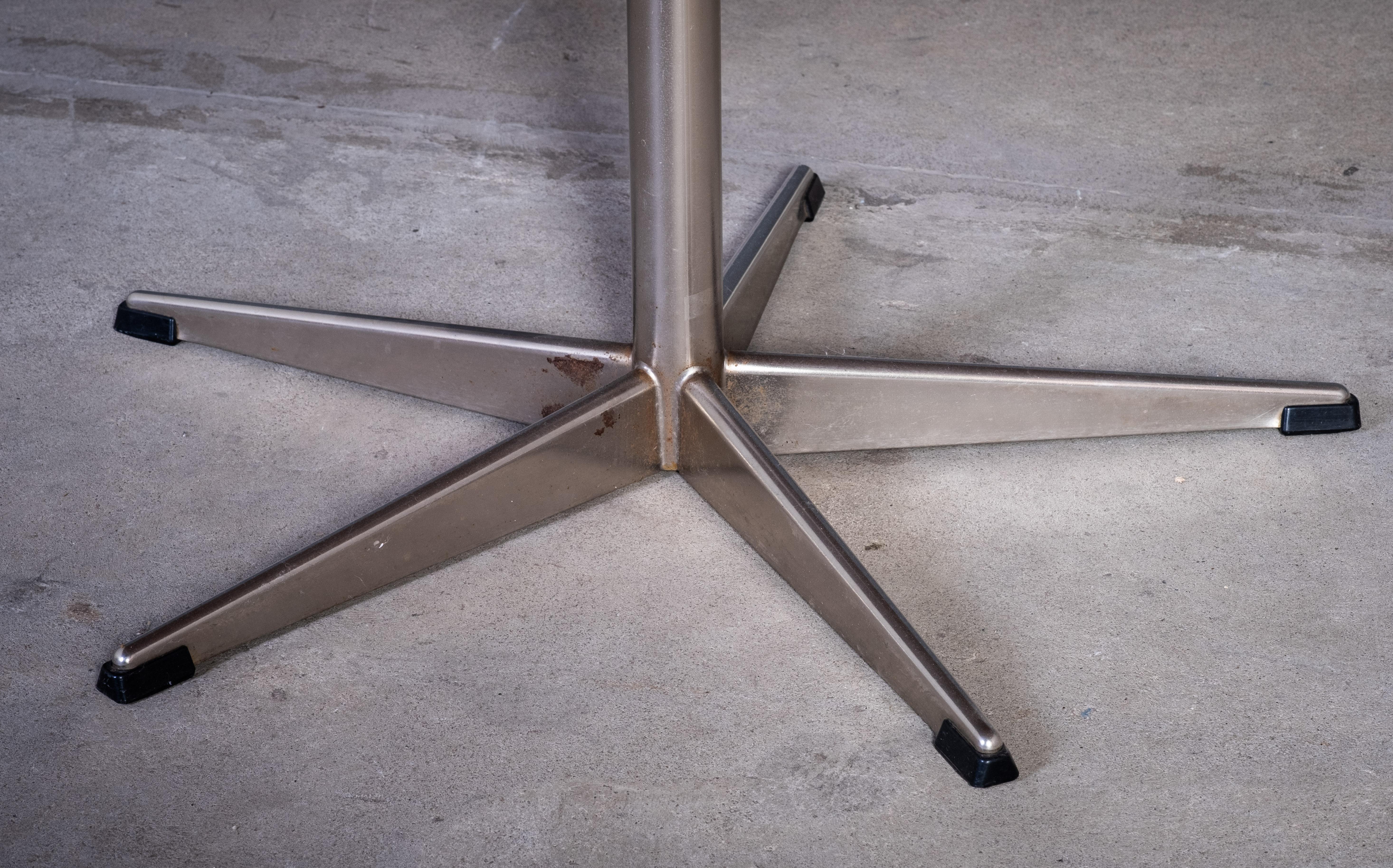 Mid-20th Century Round Rosewood Coffee Table on Steel Base, Denmark, 1960s For Sale