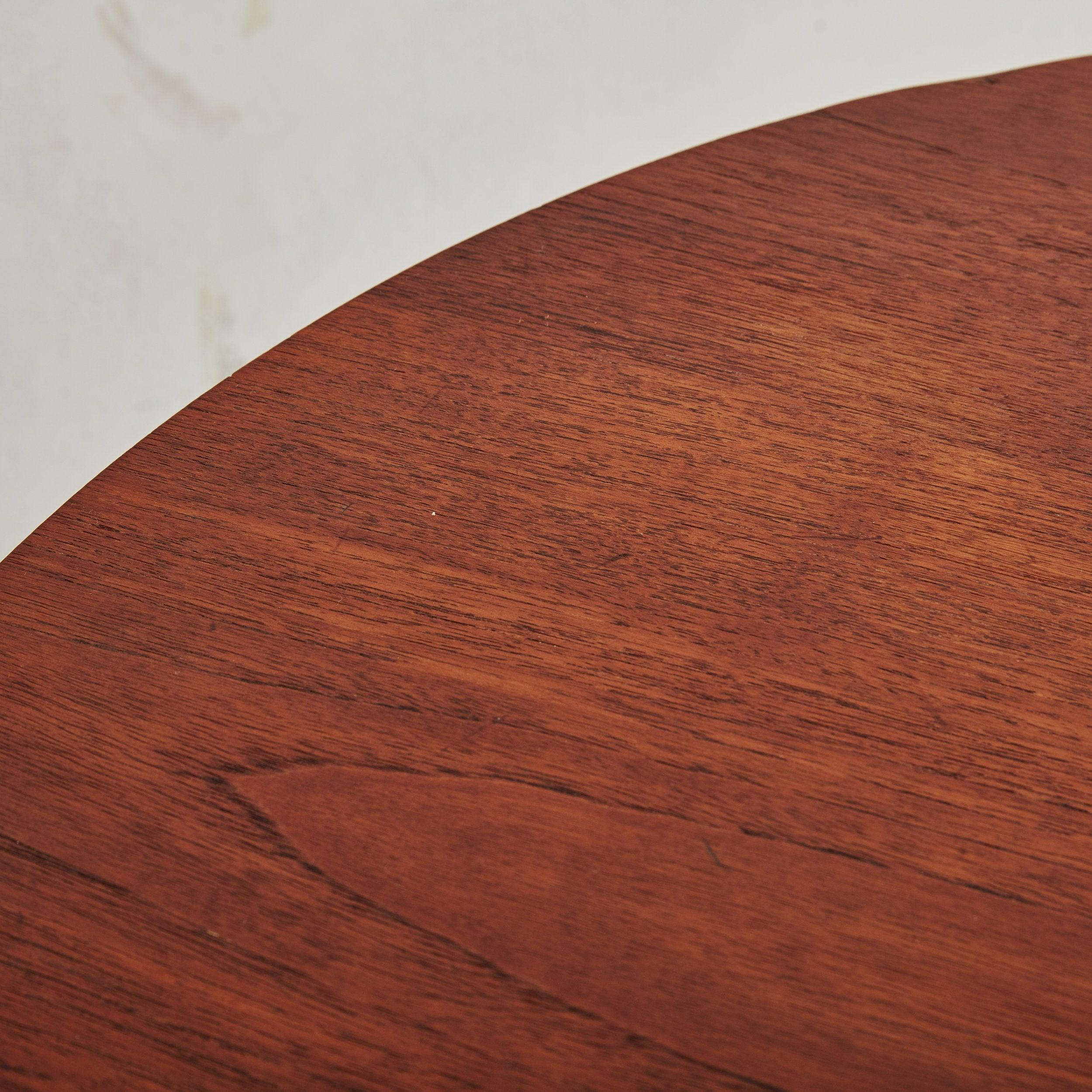 Chrome Round Rosewood Coffee Table with Hairpin Legs, Denmark 1960s For Sale