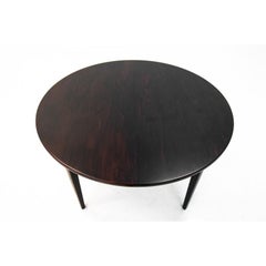 Round Rosewood Dining Room Table in Danish Design