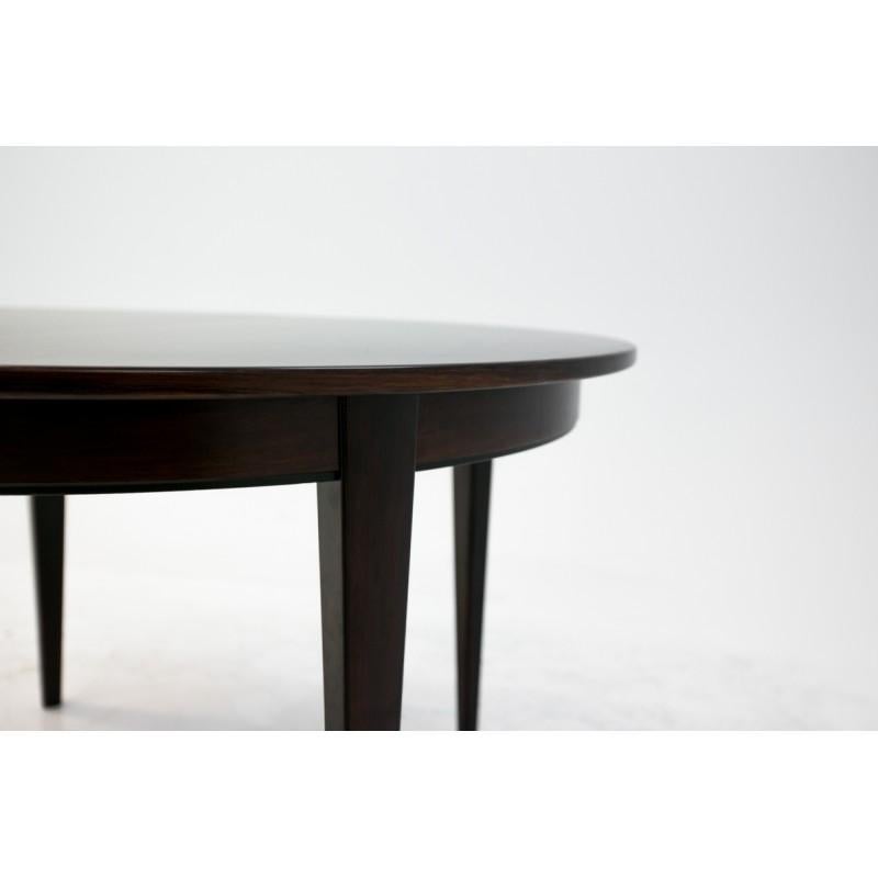 Scandinavian Modern Round Rosewood Dining Room Table in Danish Design