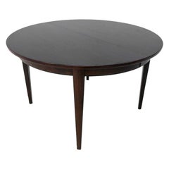 Round Rosewood Dining Room Table in Danish Design