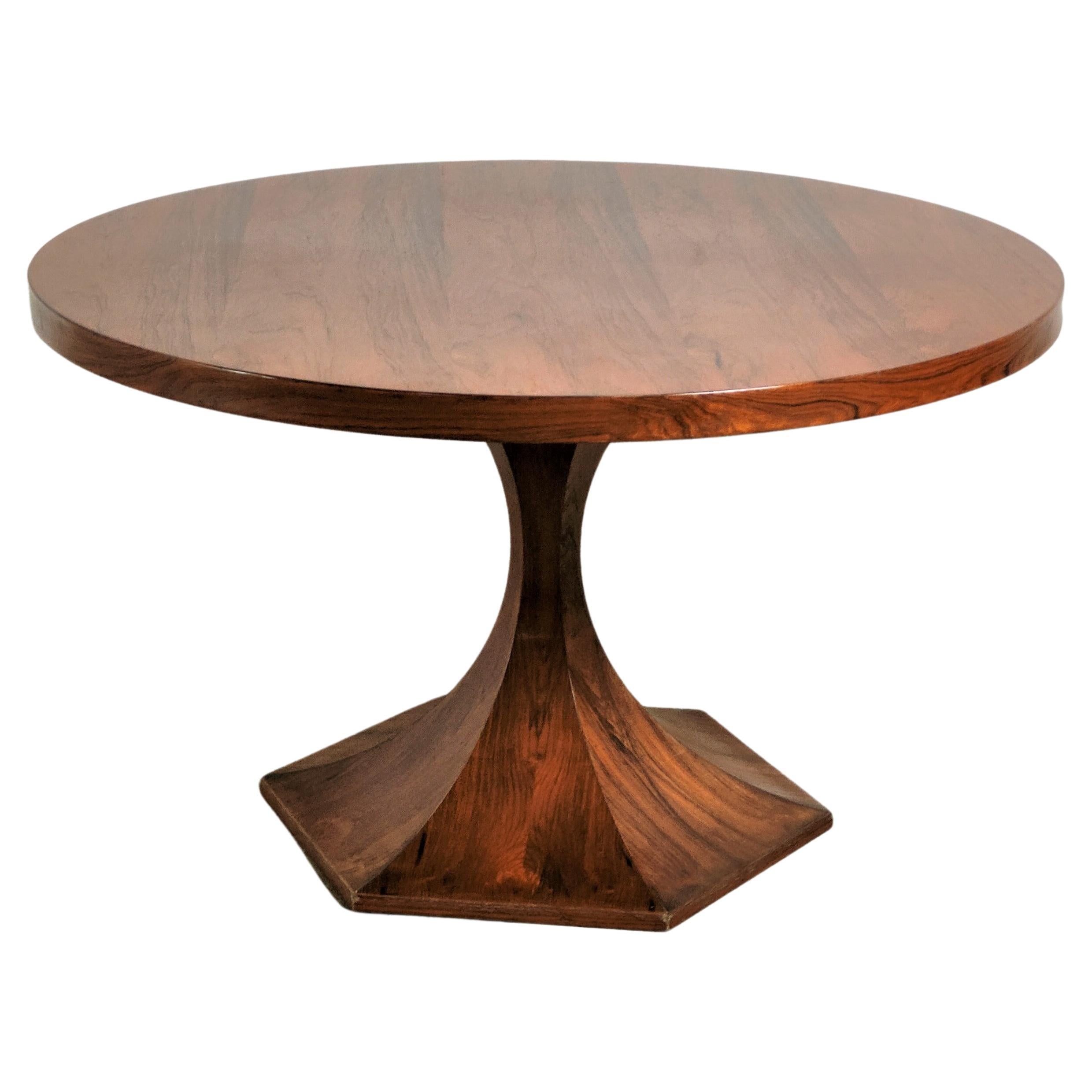 Round Rosewood Dining Table by Carlo de Carli 60s