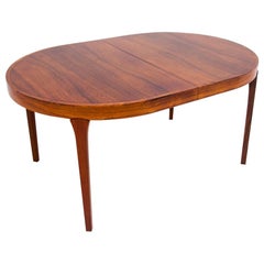 Round Rosewood Dining Table by Omann Jun, Denmark, 1960